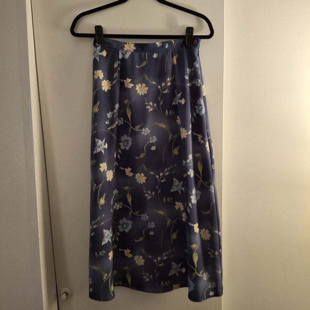 Requirements Petite Floral Blue Women's Skirt